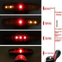 Load image into Gallery viewer, LED Bicycle Turn Signal Directional Light Bike Brake Lamp &amp; 8 Sound Horn MTB US
